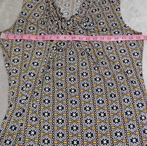 Worthington Women Sleeveless Stretch Multi-Color Mosaic Shirt Blouse Tank Sz XL - Picture 5 of 7